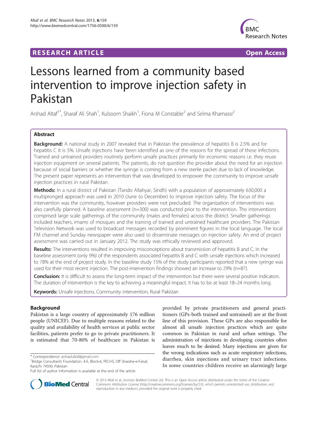 Lessons Learned from a Community Based Intervention to Improve