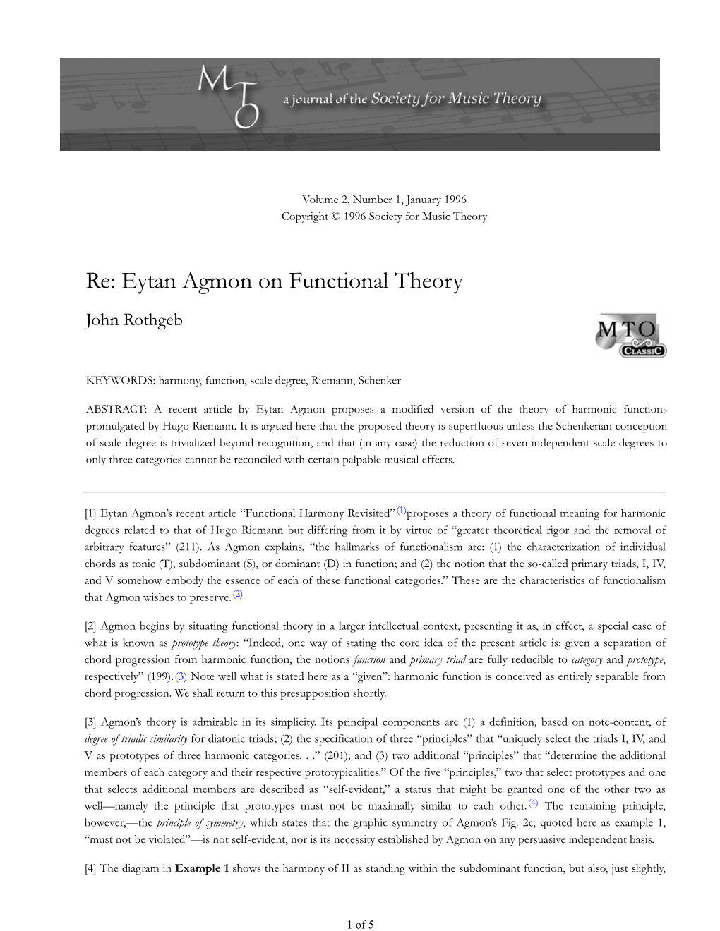 Eytan Agmon on Functional Theory