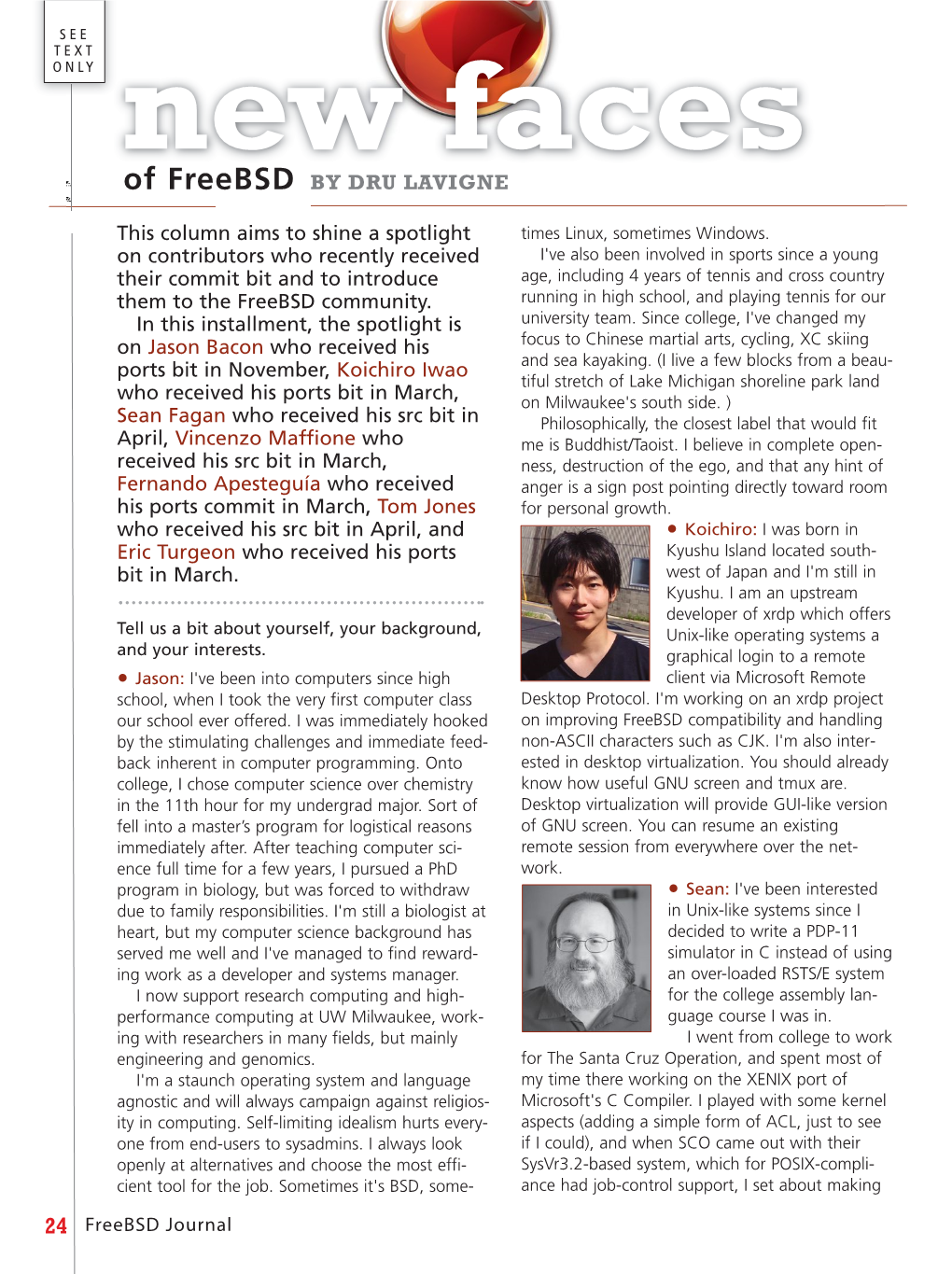 New Faces of Freebsd May/June 2018
