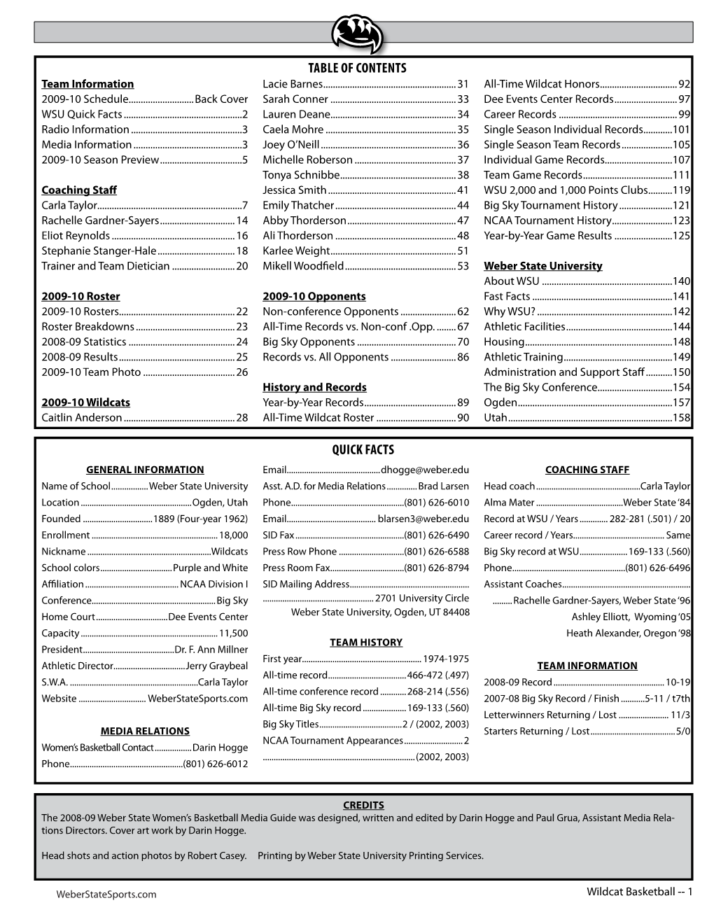 Table of Contents Quick Facts