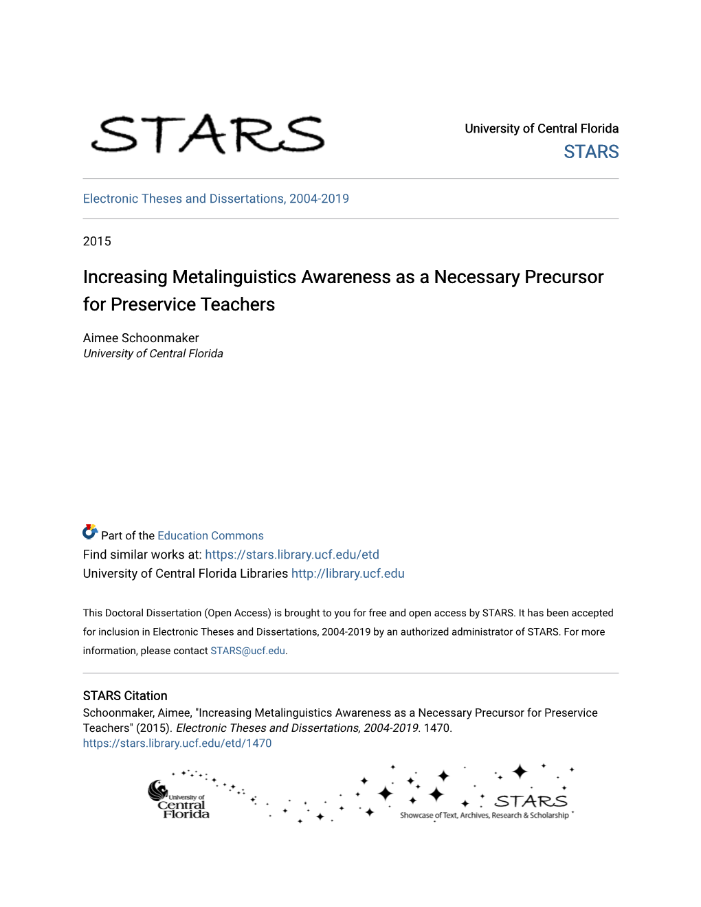 Increasing Metalinguistics Awareness As a Necessary Precursor for Preservice Teachers