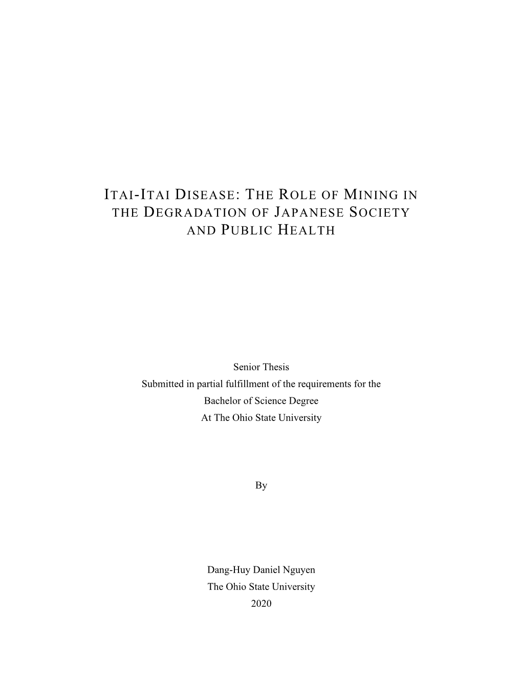 Itai-Itai Disease: the Role of Mining in the Degradation of Japanese Society and Public Health