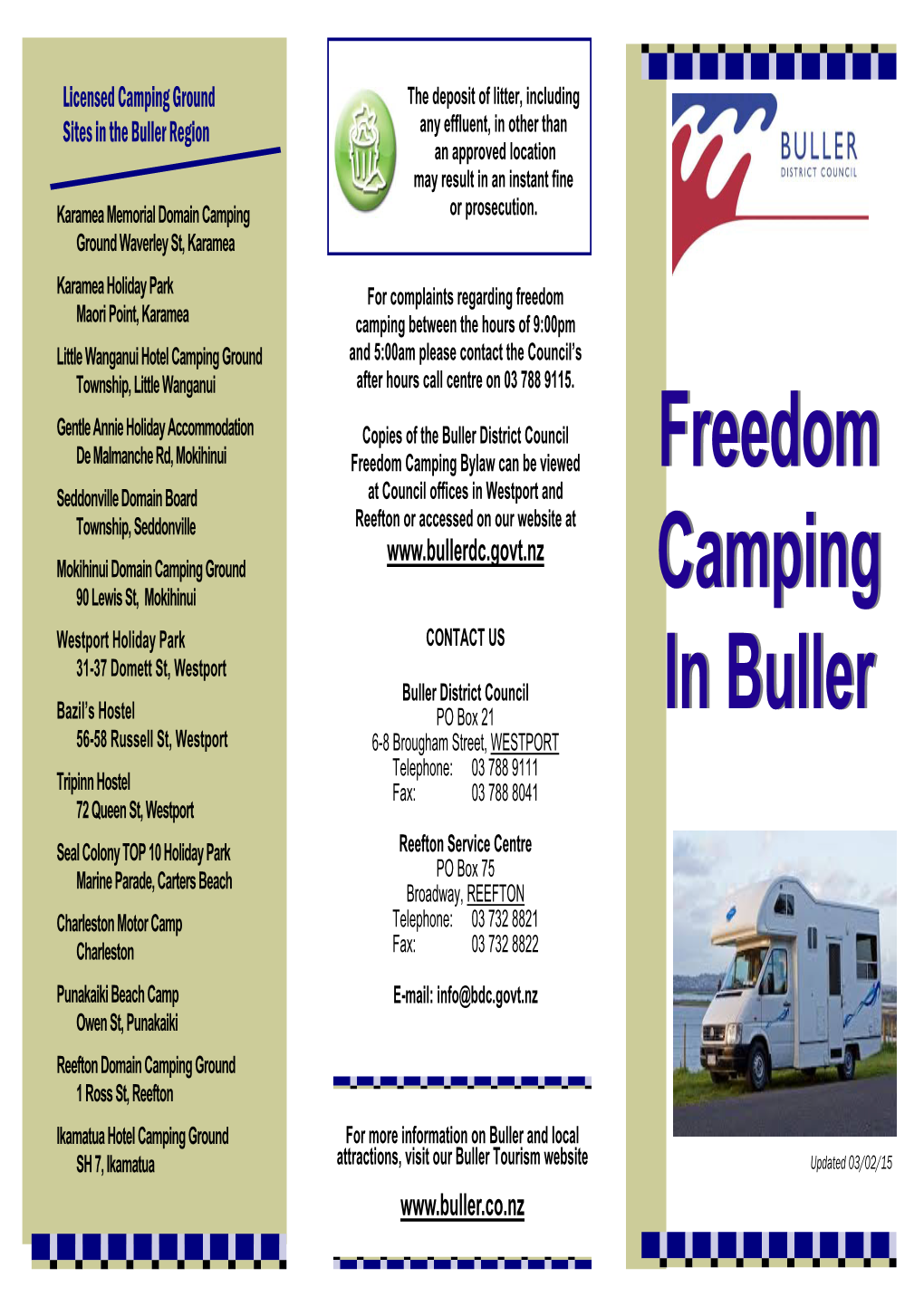 Freedom Camping Pamphlet