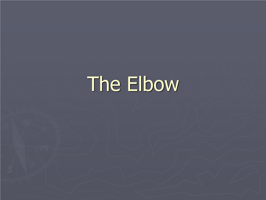 The Elbow Anatomy of the Elbow Bones