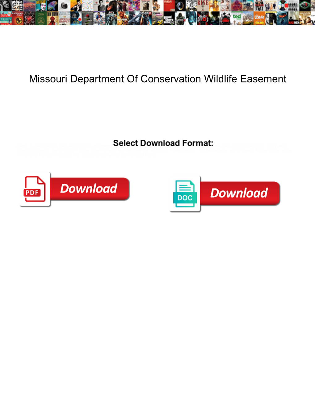 Missouri Department of Conservation Wildlife Easement