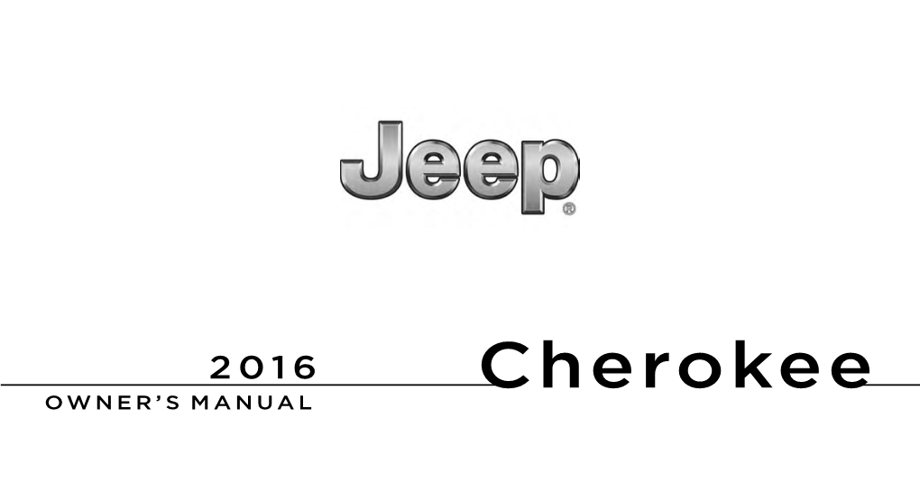 2016 Jeep Cherokee Owner's Manual