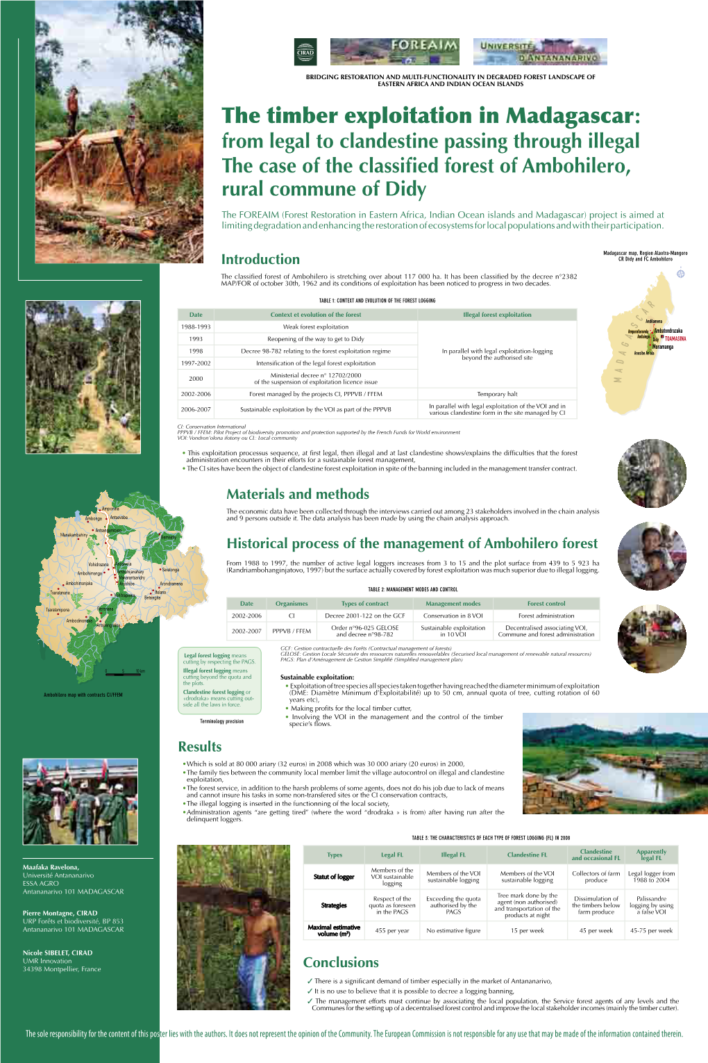The Timber Exploitation in Madagascar: from Legal to Clandestine Passing Through Illegal the Case of the Classified Forest of Ambohilero, Rural Commune of Didy