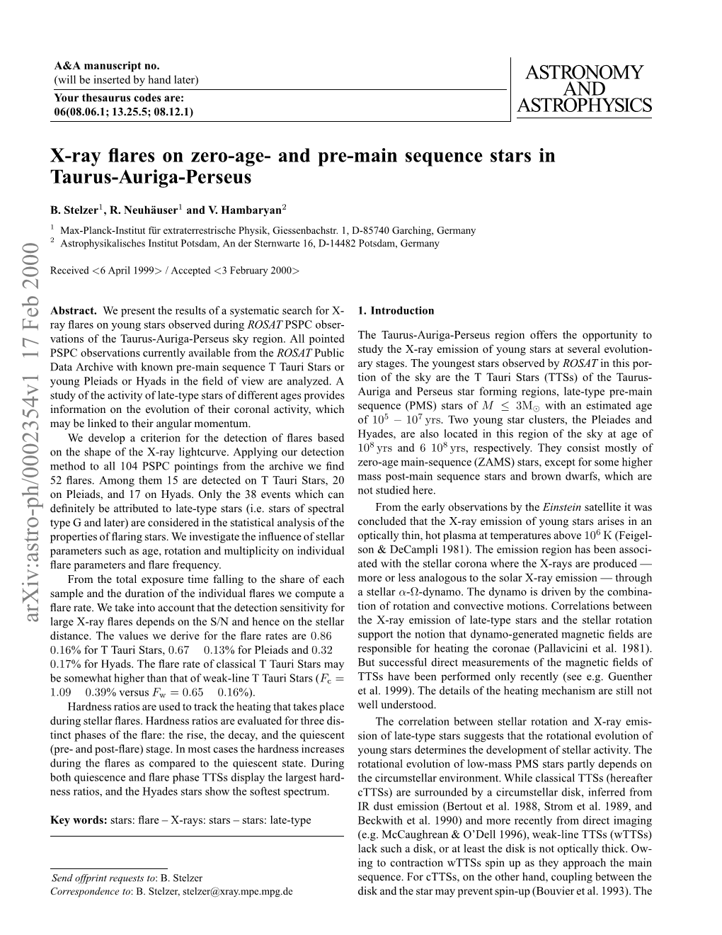 And Pre-Main Sequence Stars in Taurus-Auriga-Perseus