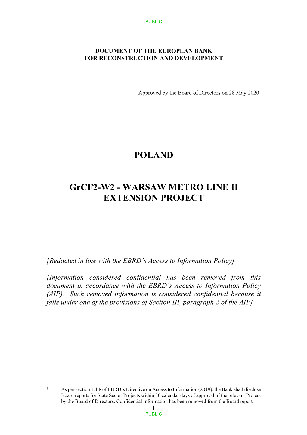 Grcf2-W2 - WARSAW METRO LINE II EXTENSION PROJECT