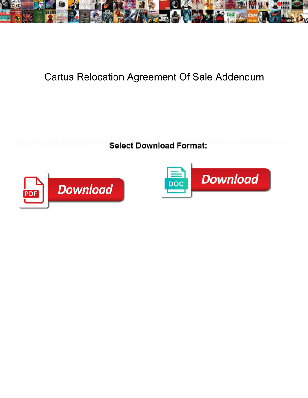 Cartus Relocation Agreement of Sale Addendum