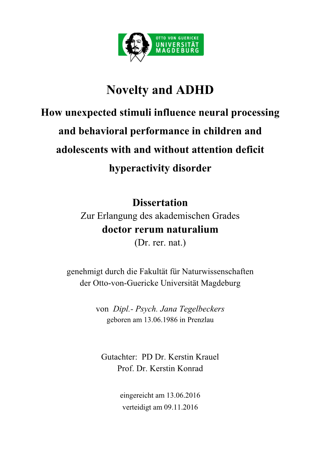 Novelty and ADHD