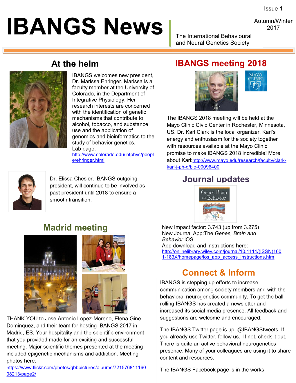 IBANGS News the International Behavioural