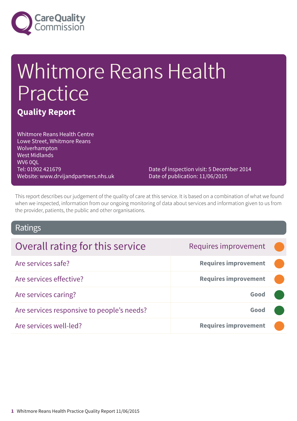 Whitmore Reans Health Practice Scheduled Report