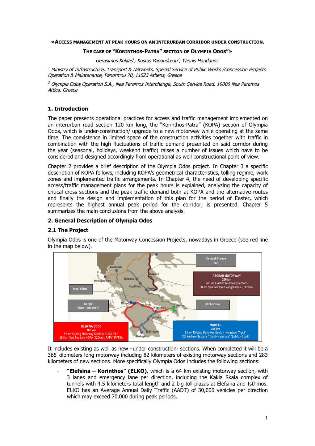 1. Introduction the Paper Presents Operational Practices for Access