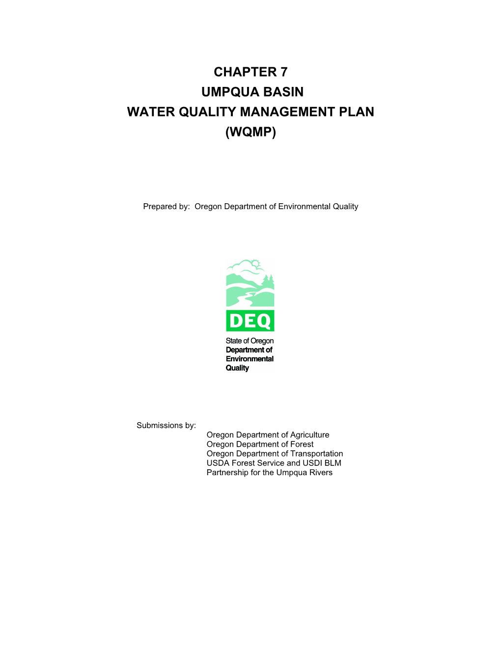 Umpqua Basin Total Maximum Daily Load (TMDL