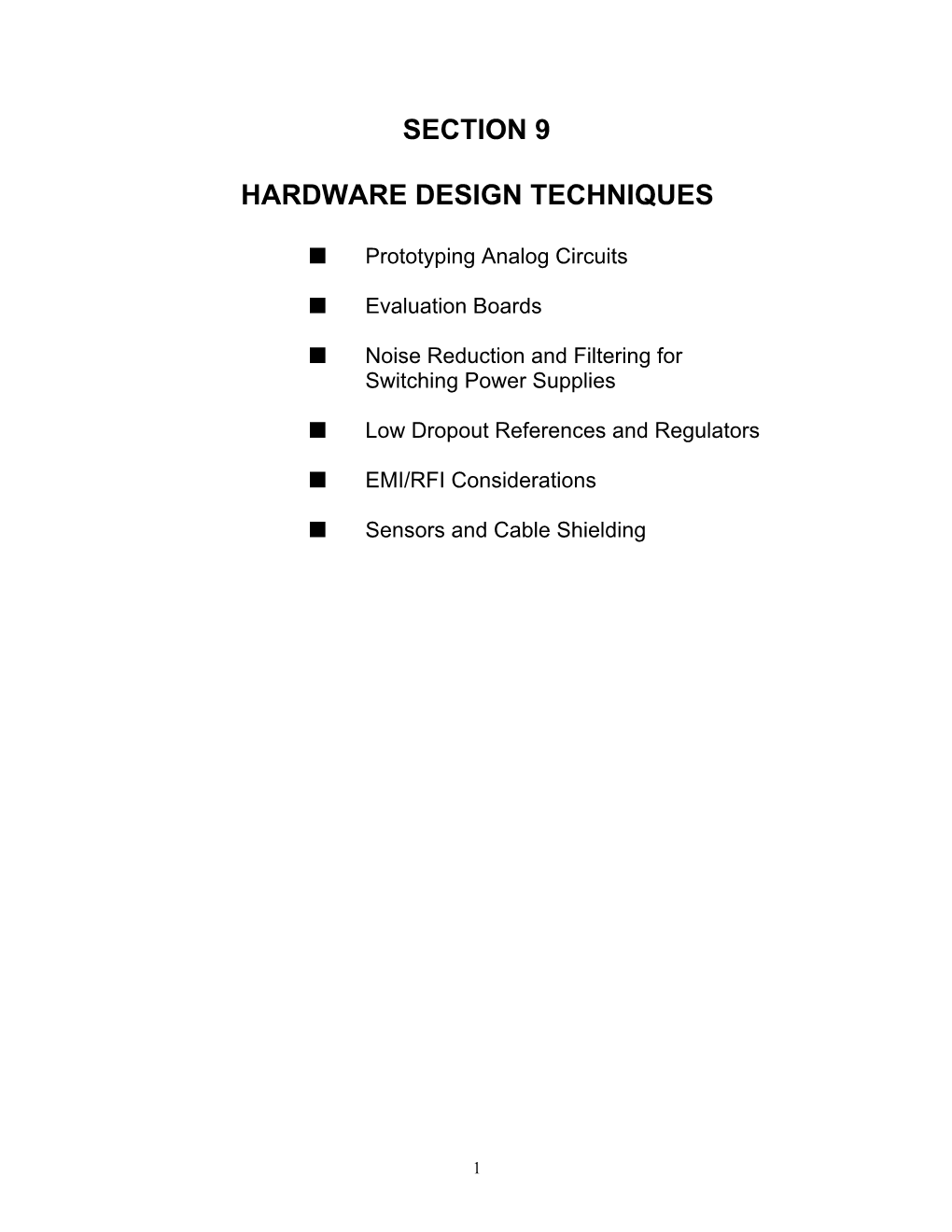 Section 9 Hardware Design Techniques