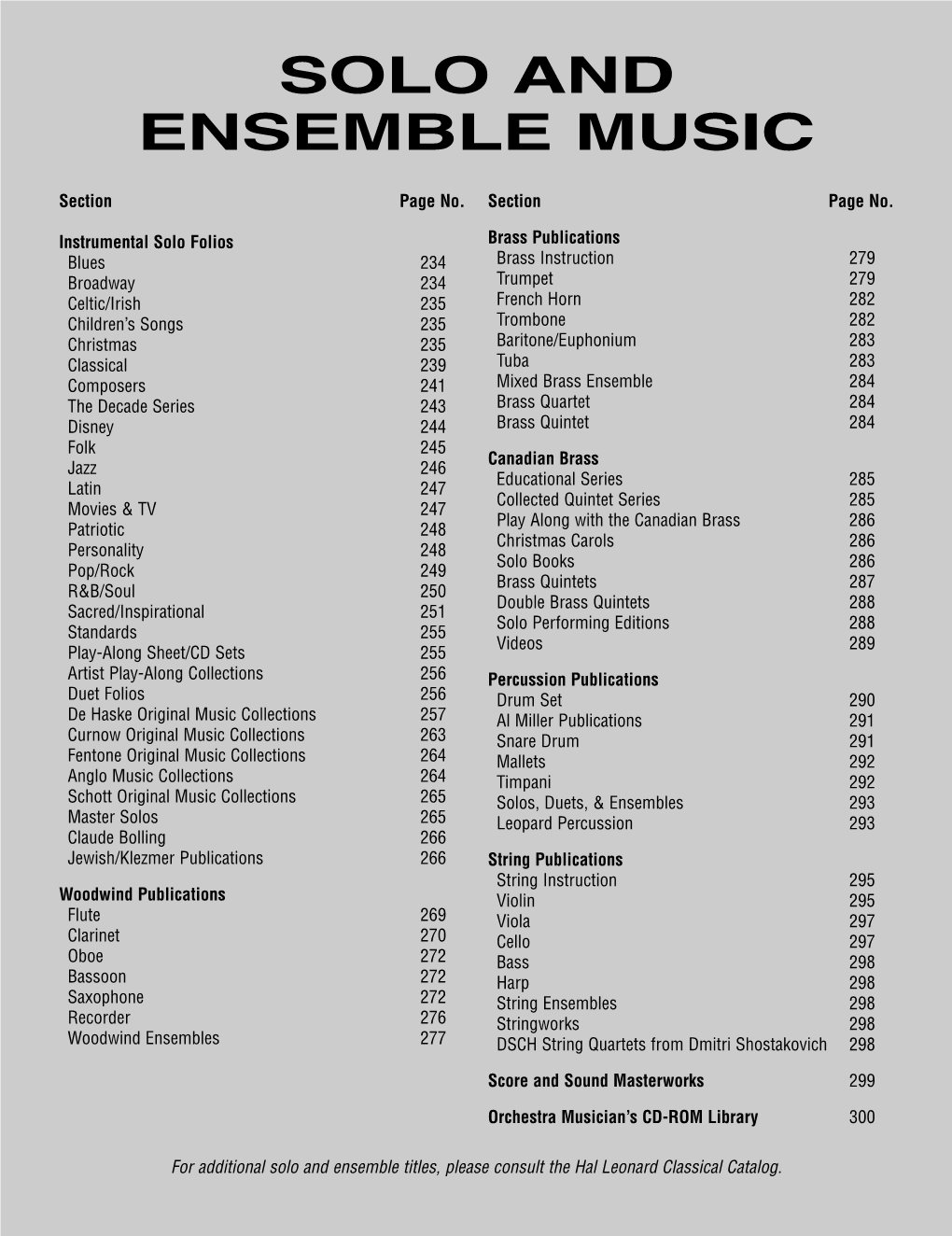 Solo and Ensemble Music