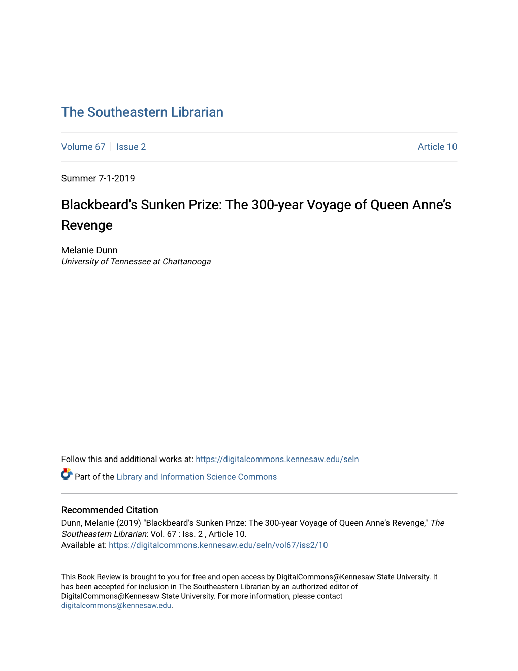 Blackbeard's Sunken Prize: the 300-Year Voyage of Queen Anne's