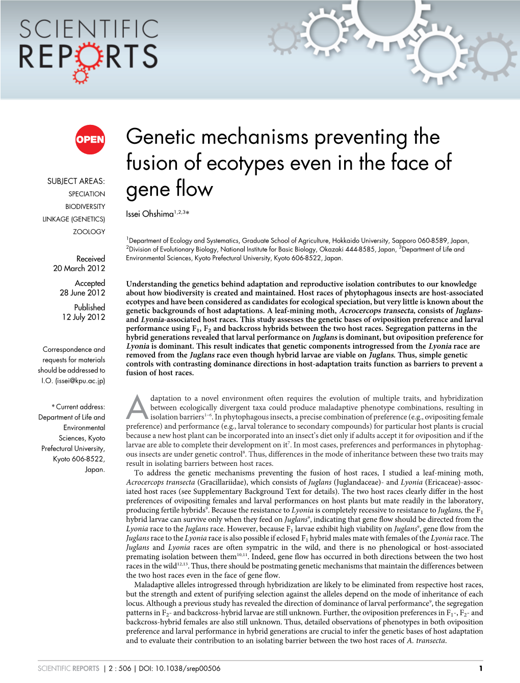 Genetic Mechanisms Preventing the Fusion of Ecotypes Even in the Face