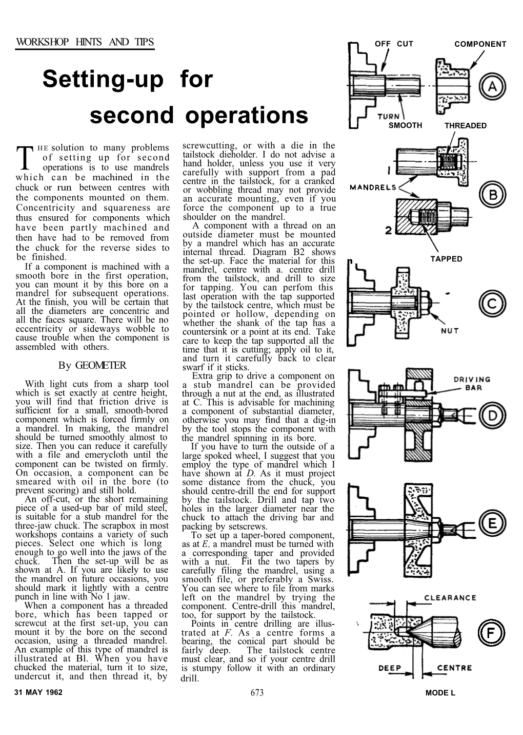 Setting-Up for Second Operations