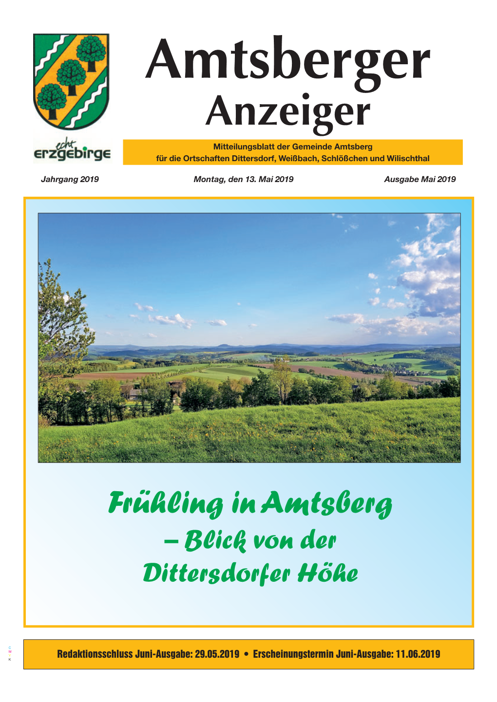 Anzeiger Mitteilungsblatt Der Gemeinde Amtsberg Für Die Ortschaften Dittersdorf, Weißbach, Schlößchen Und Wilischthal