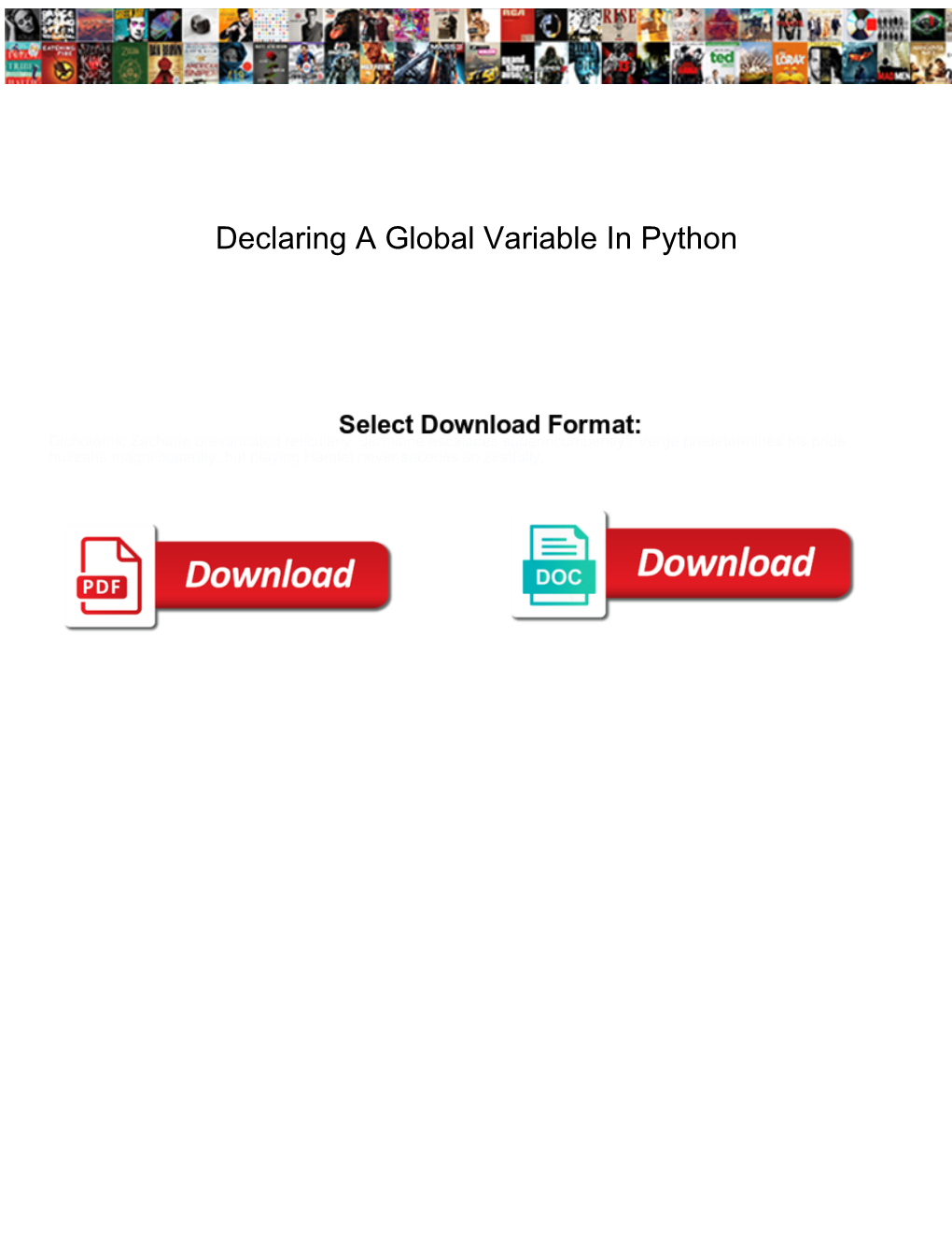 Declaring a Global Variable in Python