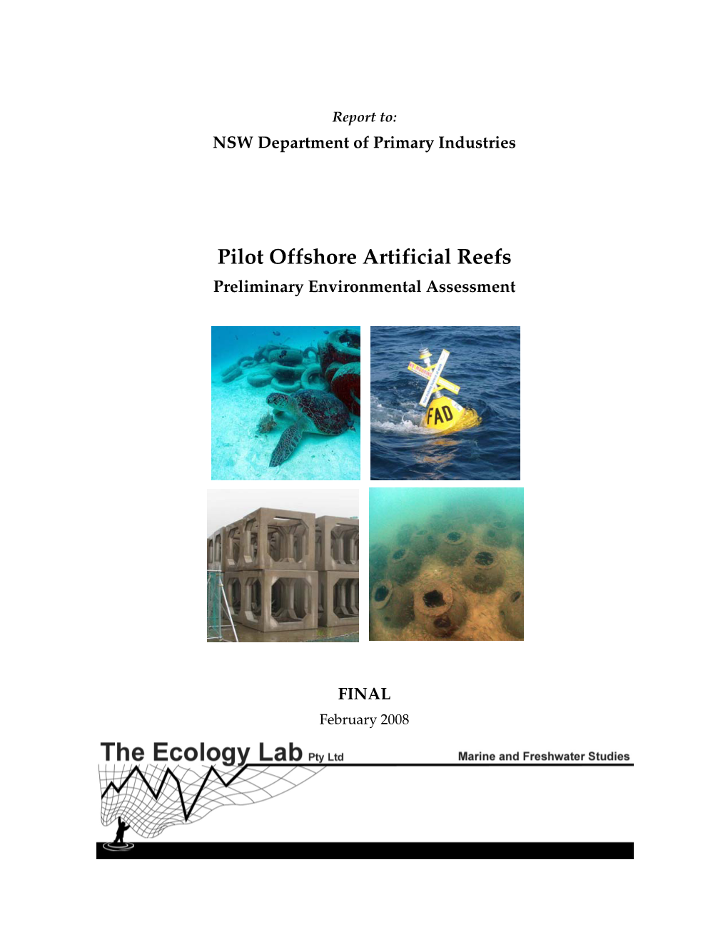 Pilot Offshore Artificial Reefs Preliminary Environmental Assessment