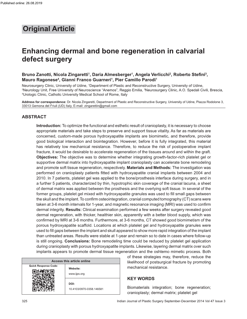 Original Article Enhancing Dermal and Bone Regeneration in Calvarial