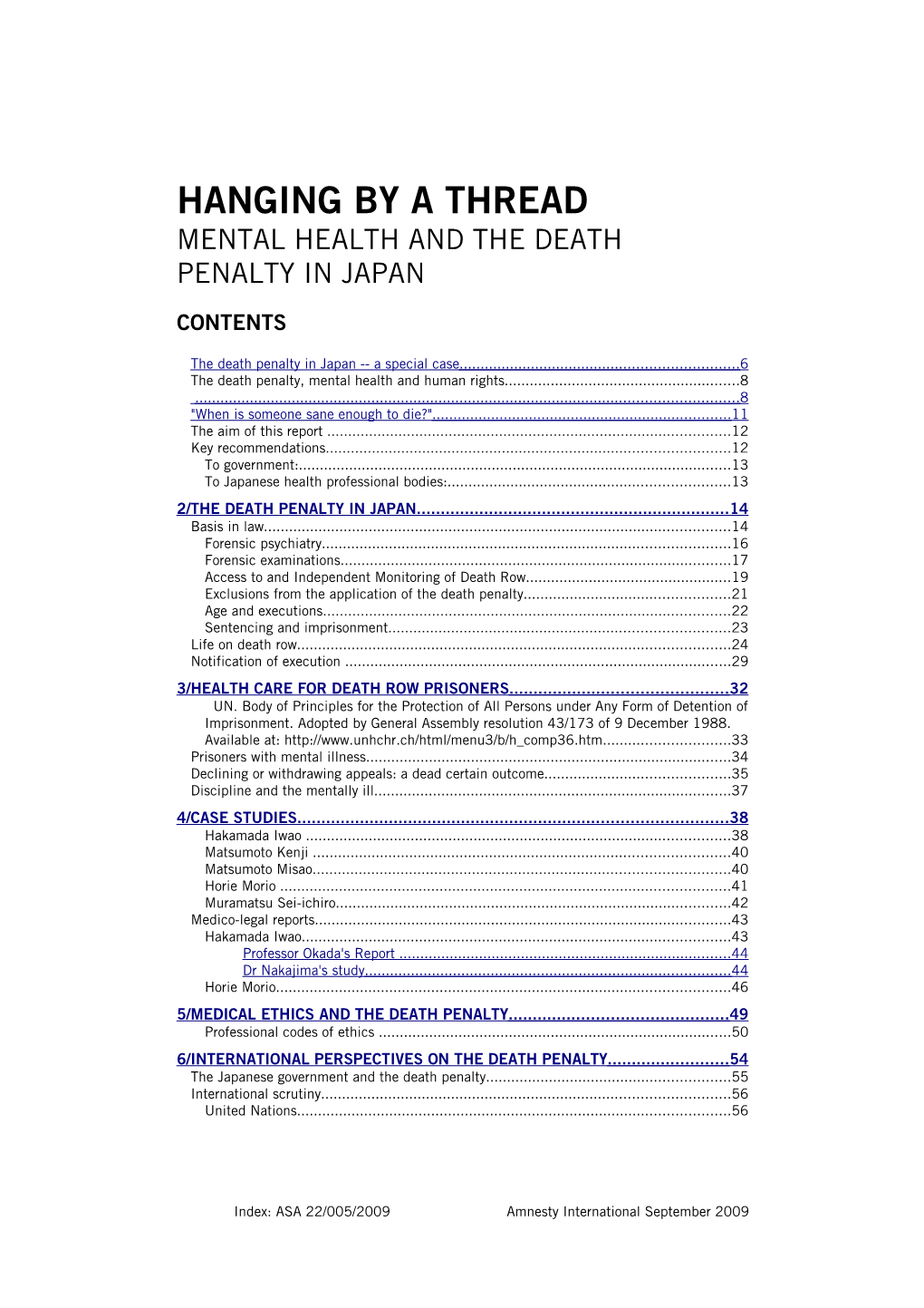 Hanging by a Thread Mental Health and the Death Penalty in Japan
