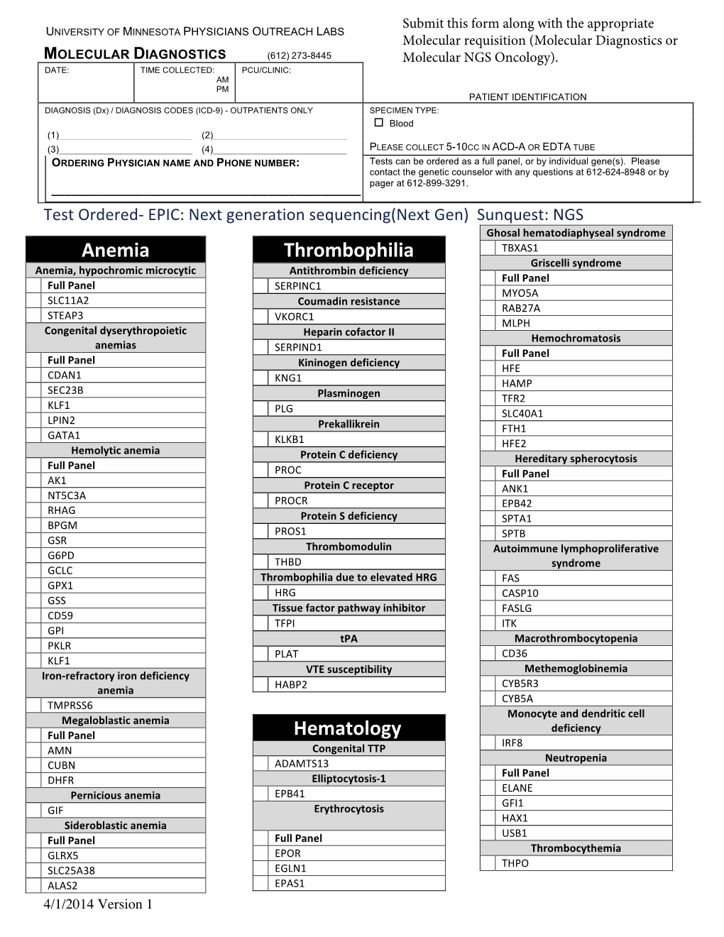 Anemia Thrombophilia Hematology