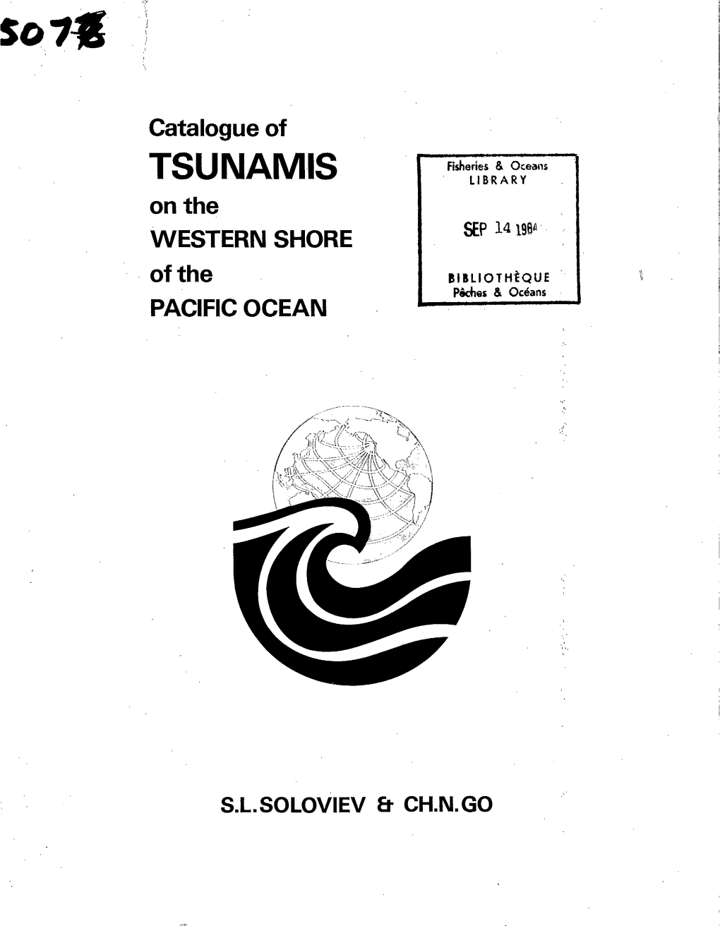 TSUNAMIS LIBRARY on the WESTERN SHORE SEP 14 1964 of the BIBLIOTHÈQUE Niches & Océans PACIFIC OCEAN