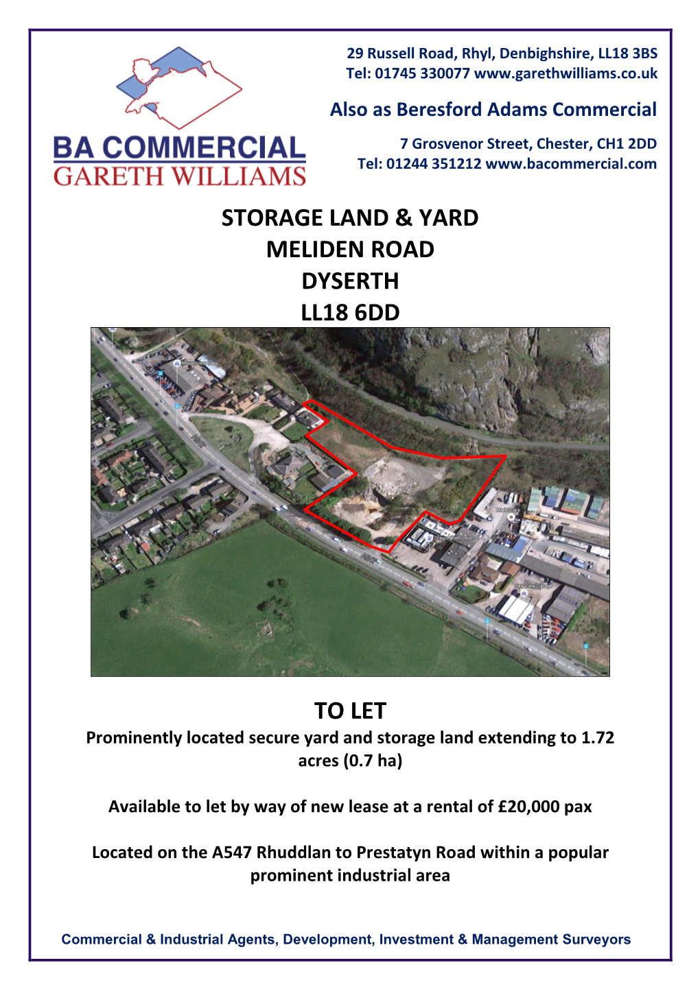 Storage Land & Yard Meliden Road Dyserth Ll18 6Dd To
