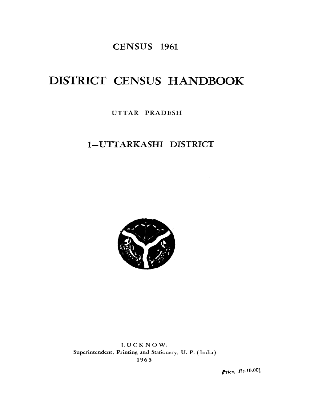 District Census Handbook, 1-Uttarkashi, Uttar Pradesh