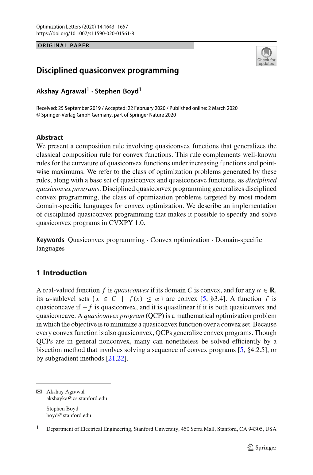 Disciplined Quasiconvex Programming