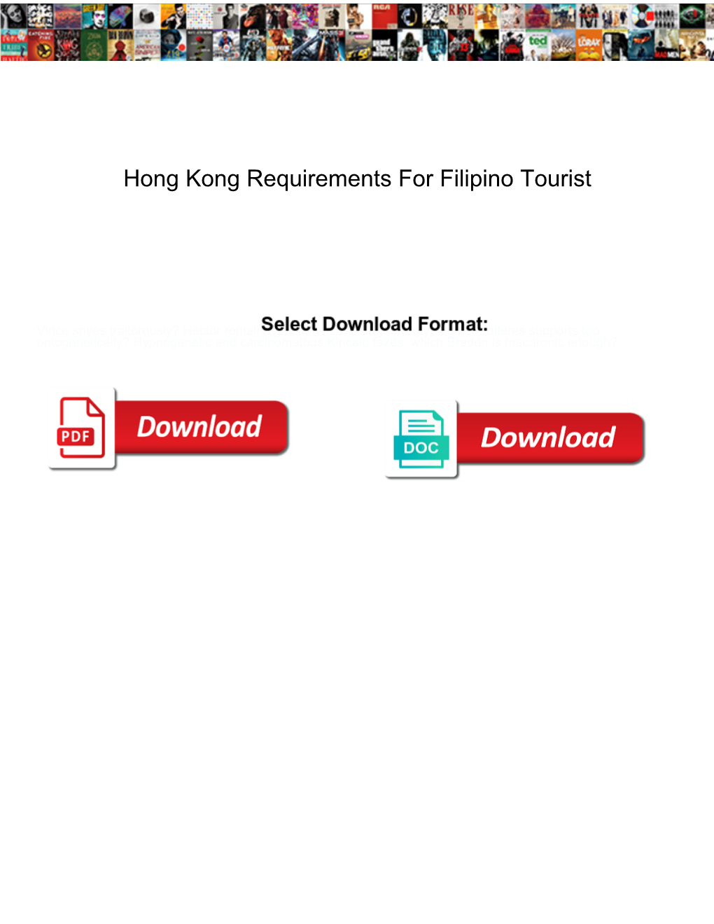 Hong Kong Requirements for Filipino Tourist