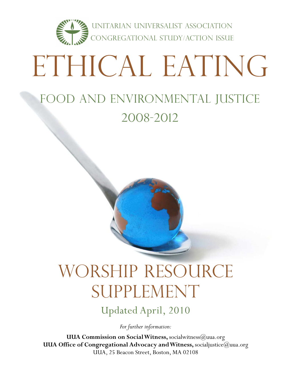 Ethical Eating Worship Resource Supplement 2010-04
