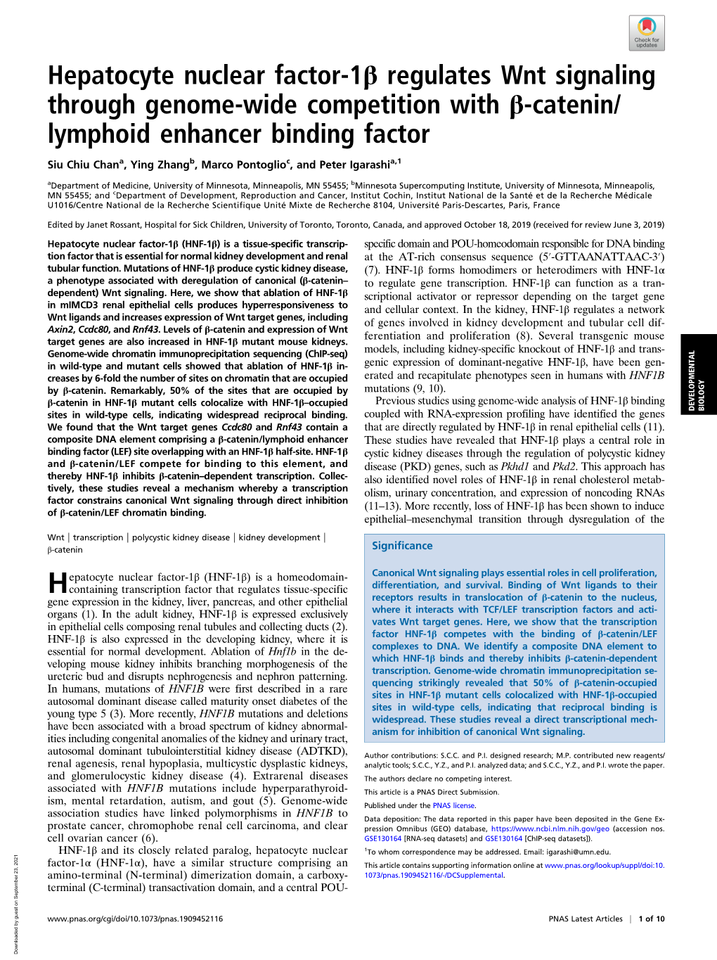 Hepatocyte Nuclear Factor-1Β Regulates Wnt Signaling Through Genome-Wide Competition with Β-Catenin/ Lymphoid Enhancer Binding Factor