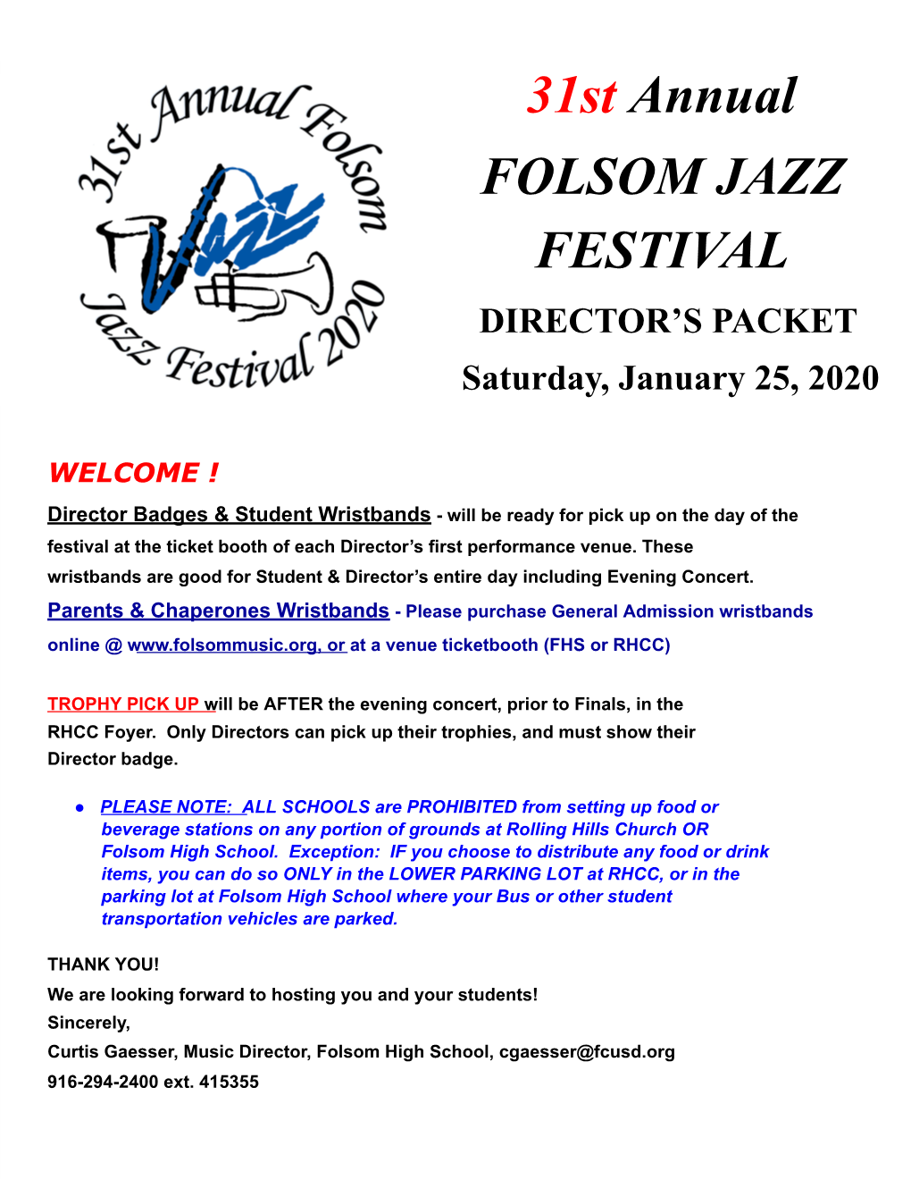 31St Annual FOLSOM JAZZ FESTIVAL