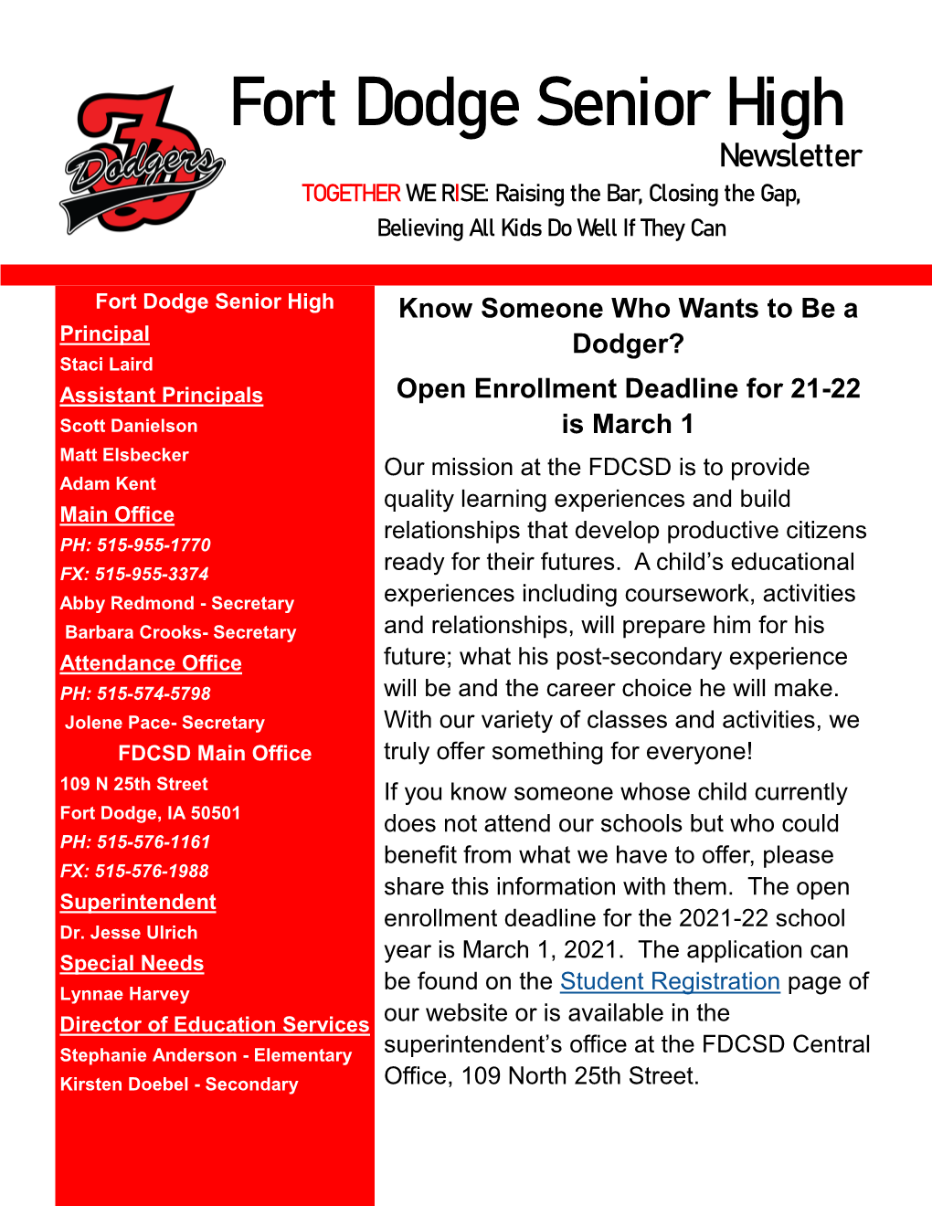 FDSH January 2021 Newsletter