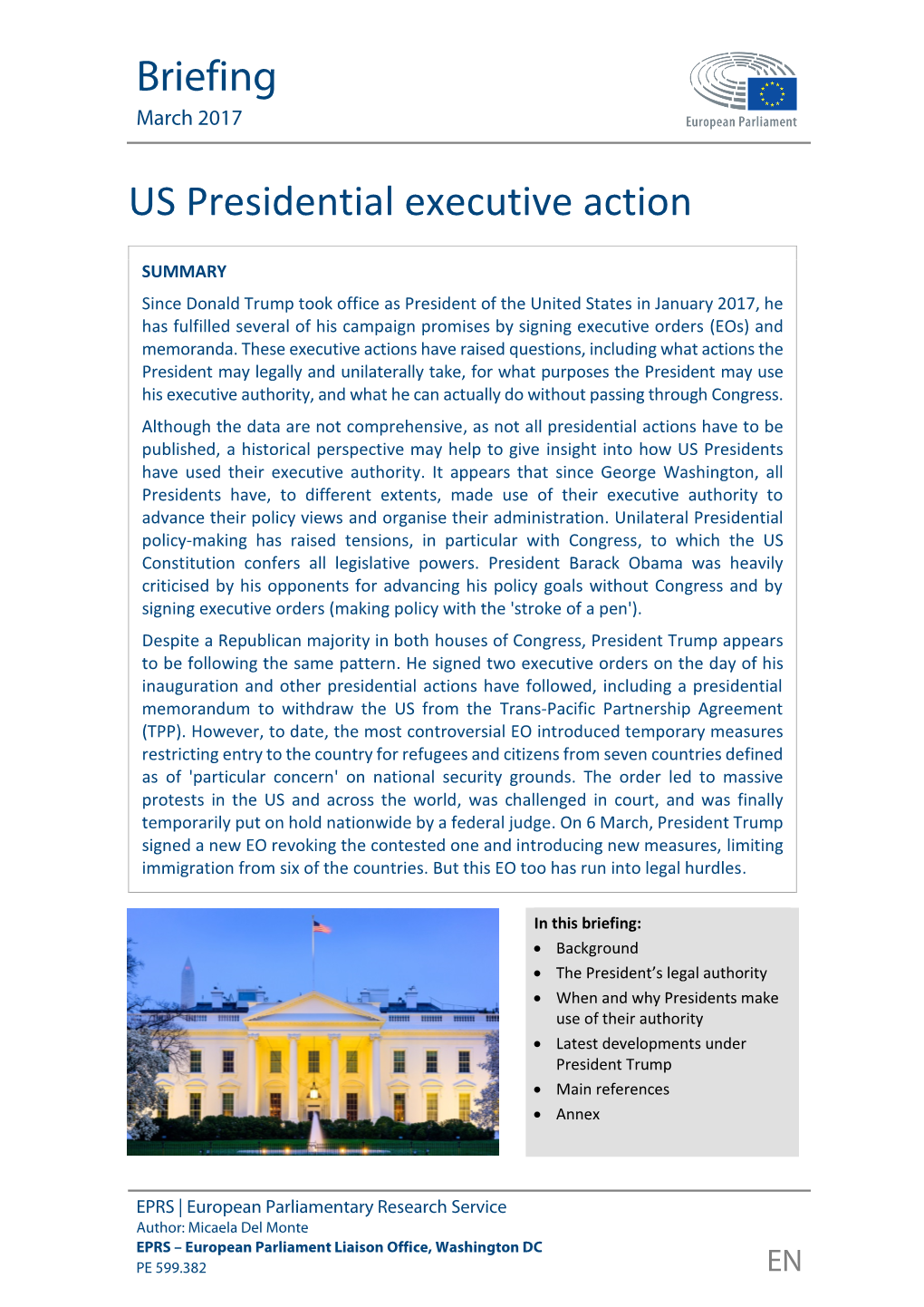 US Presidential Executive Action