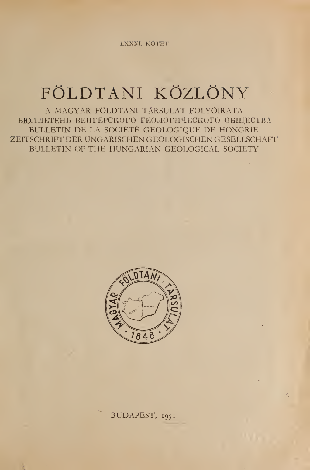 Földtani Közlöny