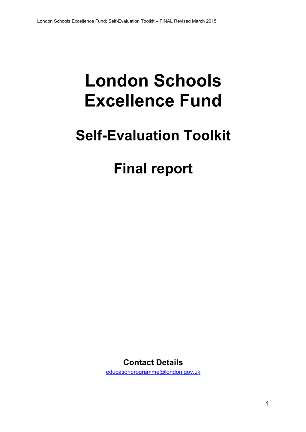London Schools Evaluation Fund