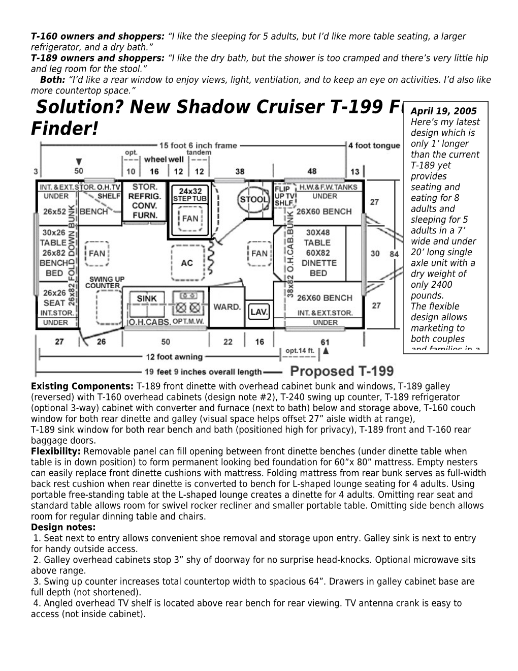 Solution? New Shadow Cruiser T-199 Fun Finder!