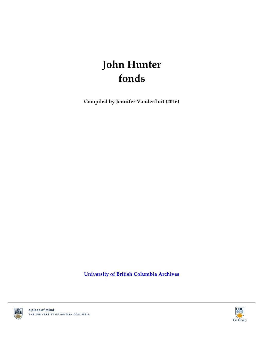 John Hunter Fonds