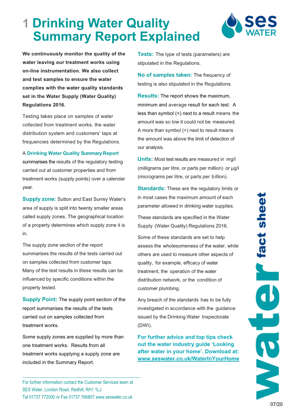 1 Drinking Water Quality Summary Report Explained