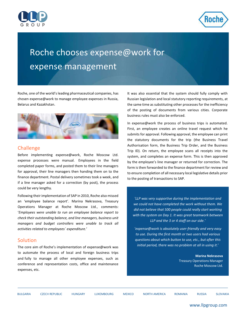 Roche Chooses Expense@Work for Expense Management