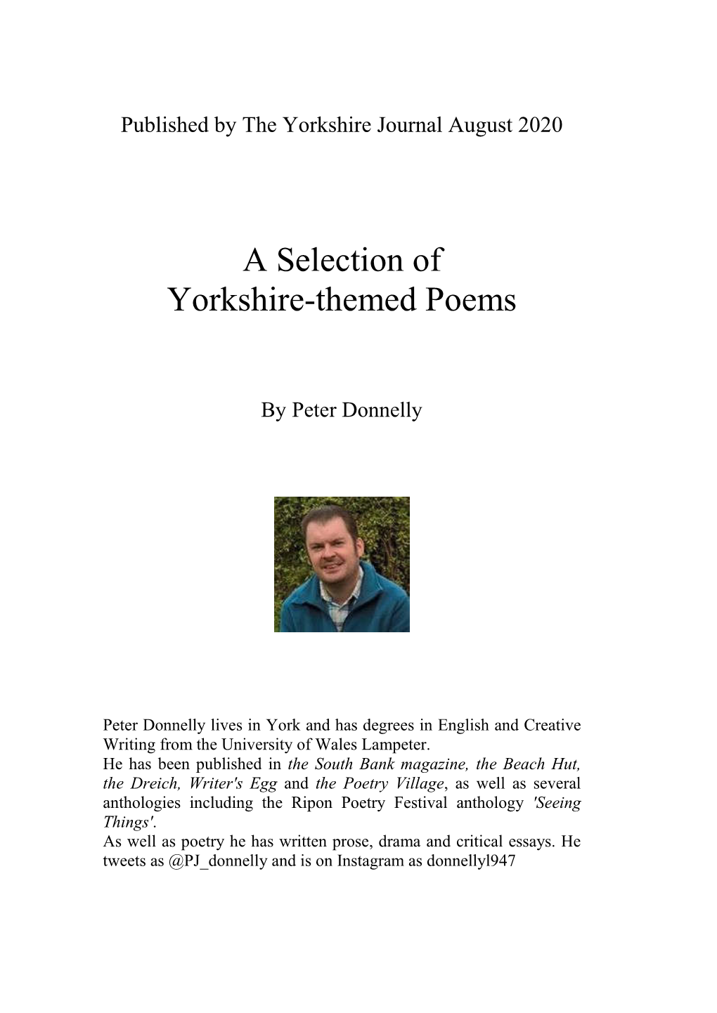 A Selection of Yorkshire-Themed Poems