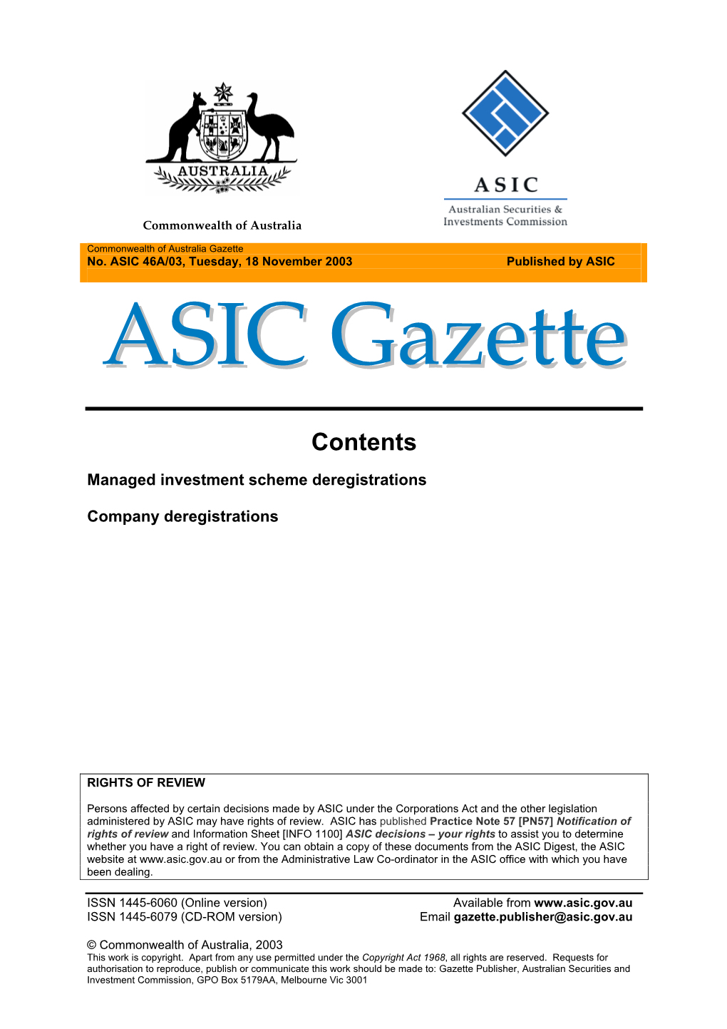 Australian Securities and Investments Commission