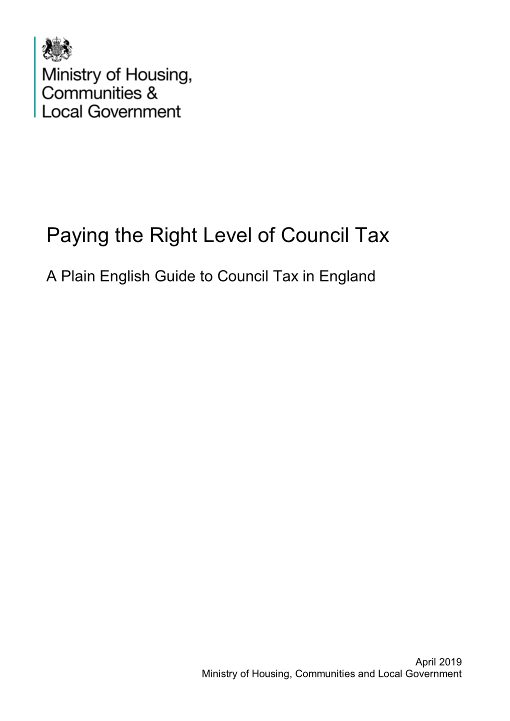 Paying the Right Level of Council Tax