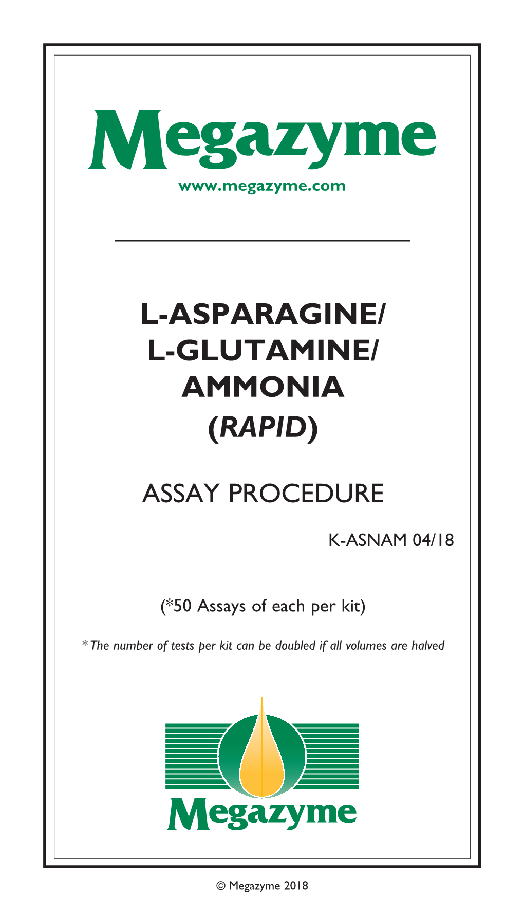 L-Asparagine/ L-Glutamine/ Ammonia (Rapid)